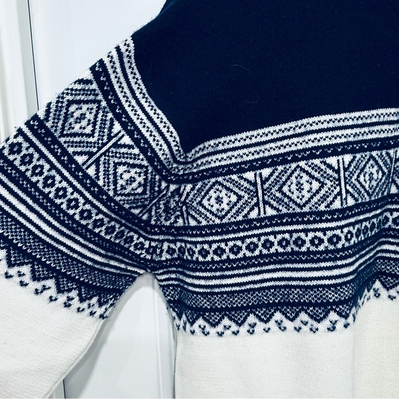 Vintage Tommy Hilfiger Womens Sweater Blue Ivory Nordic Fair Isle Preppy, XL - Picture 6 of 10
